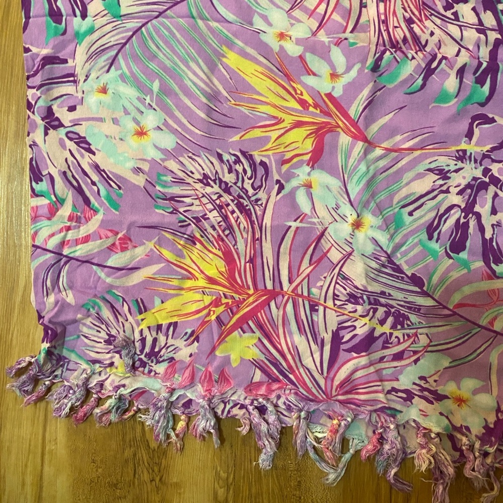 NWOT Lot of 2 Full Length Tropical Hawaiian Floral Sarongs 62β x 46β - Picture 11 of 12